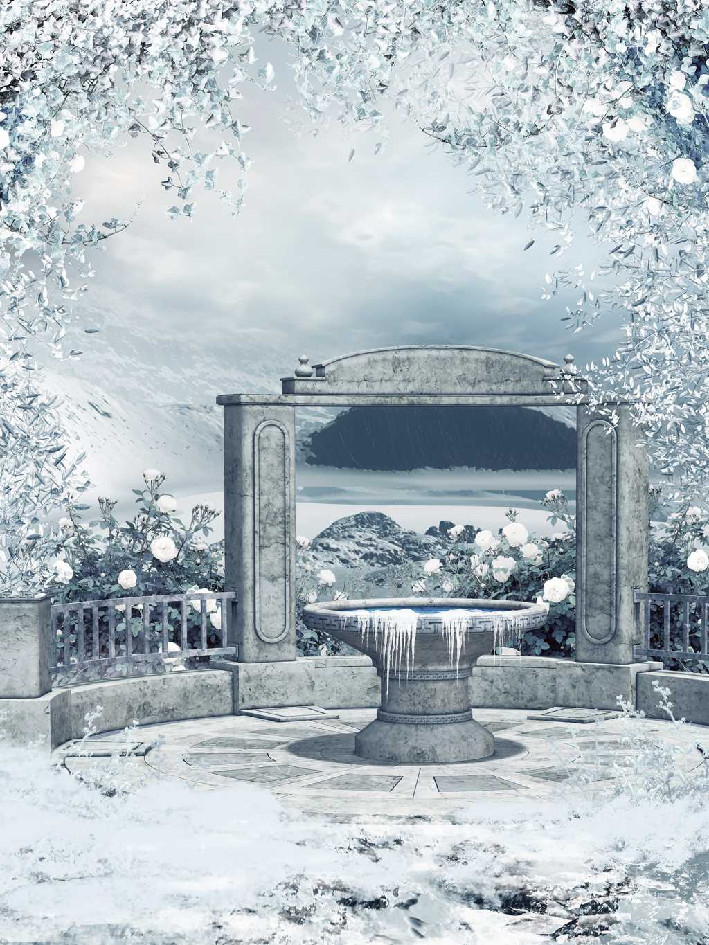 典雅的冬日石门雪景