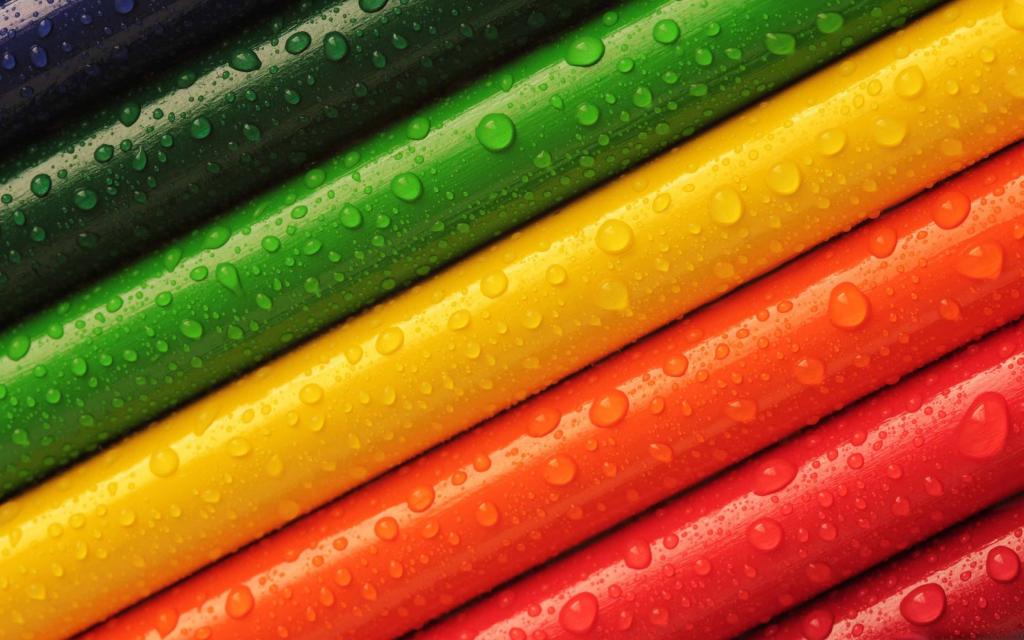 彩虹彩色的铅笔Mac壁纸