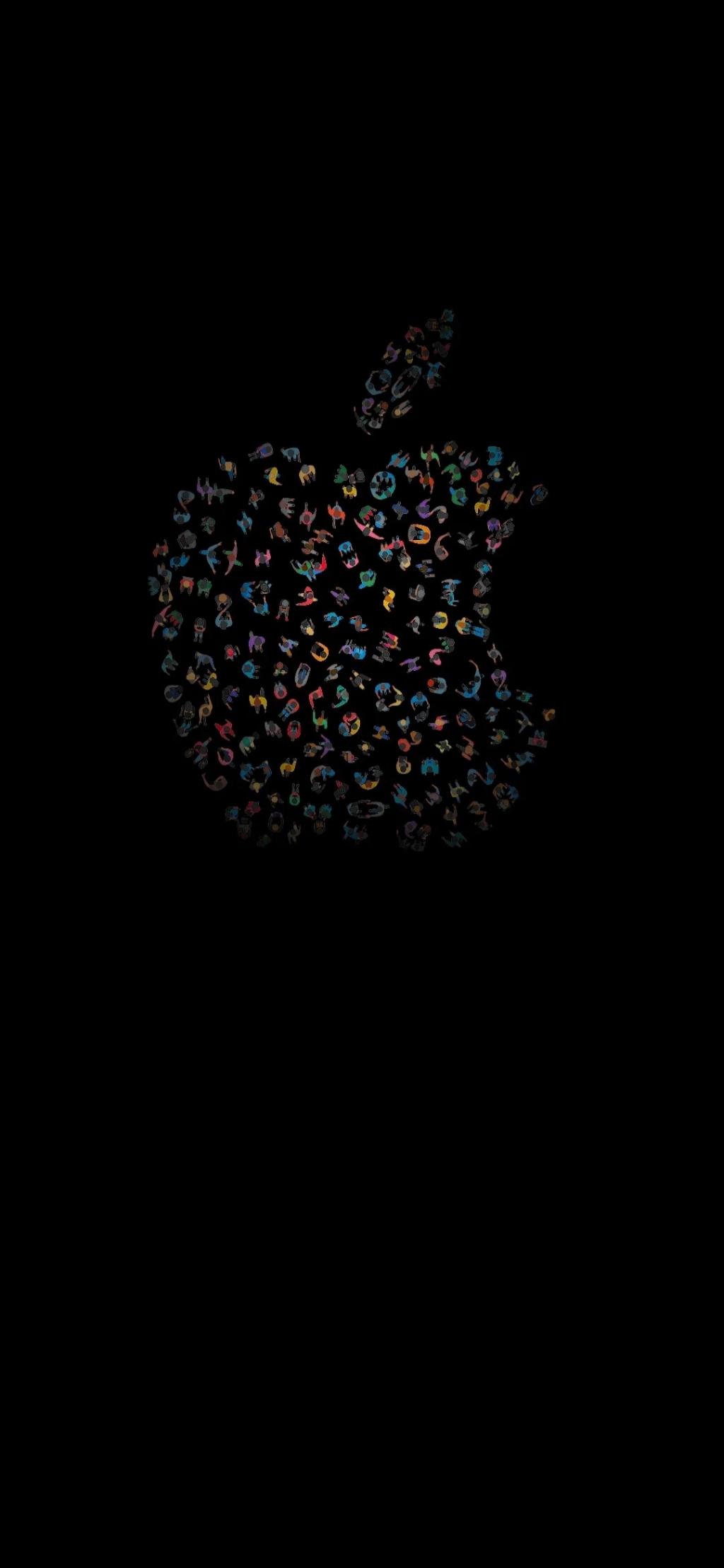 创意苹果logo纯色背景