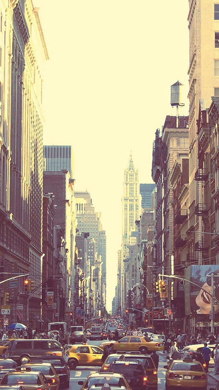 纽约繁华街夕阳iPhone 6壁纸
