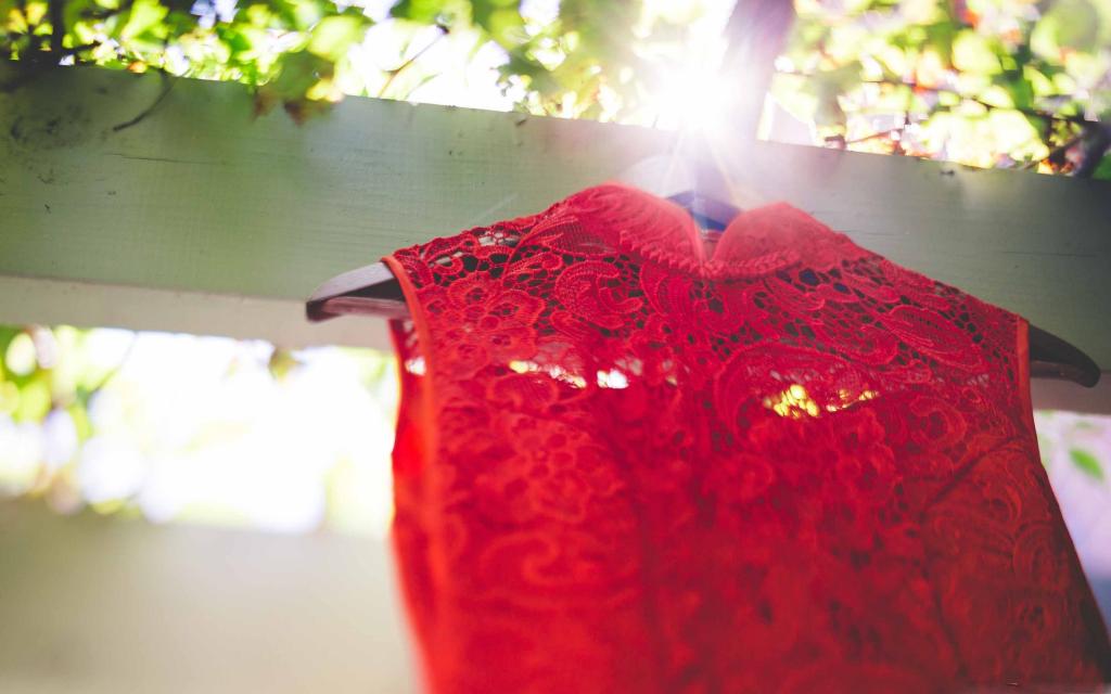 红色订婚连衣裙Mac壁纸