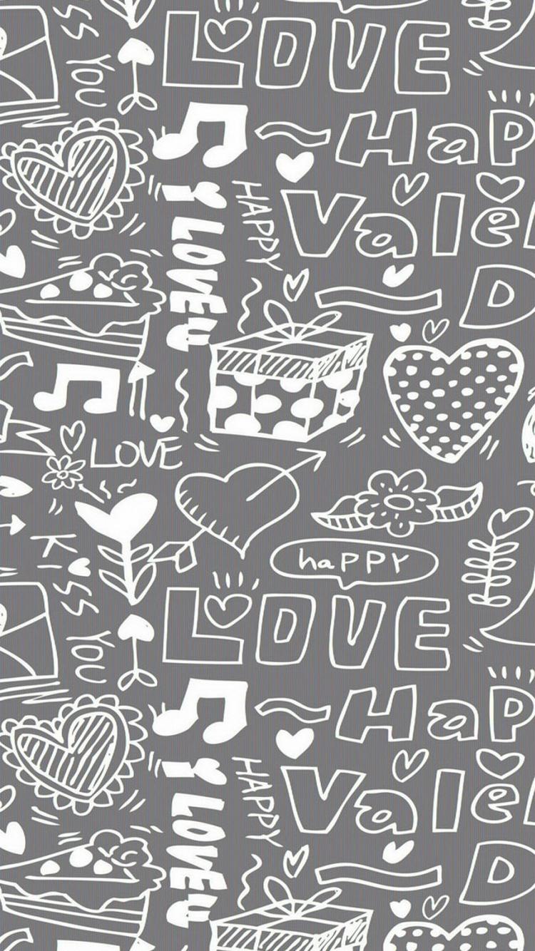 爱幸福涂鸦iPhone 6壁纸