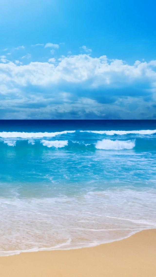 海边景观海滩波iPhone 5壁纸