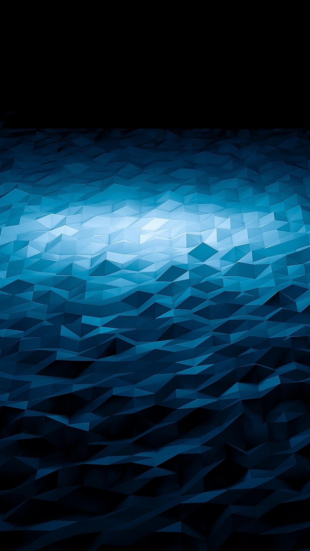 抽象的蓝色三角形波浪3d渲染iphone 6加高清壁纸 图片 Ios桌面
