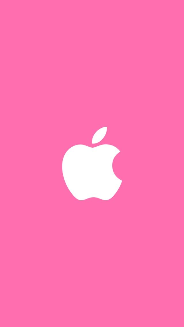 白色苹果粉红色背景iPhone 5壁纸
