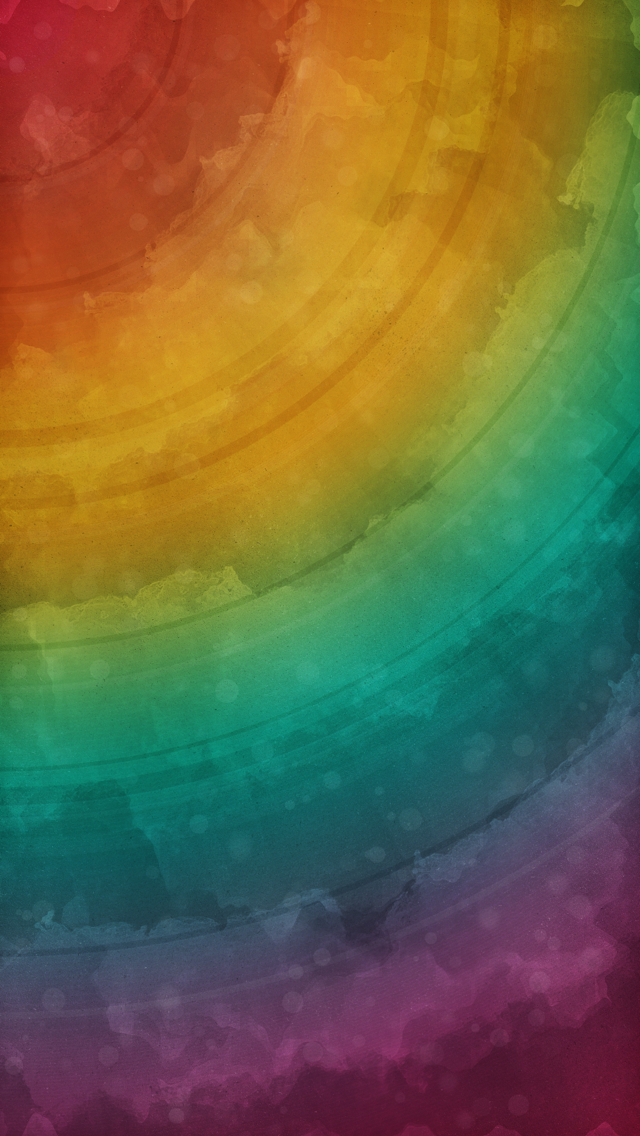 水彩彩虹彩色插图iPhone 5壁纸