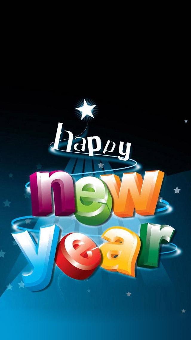 新年快乐3D字母iPhone 5壁纸