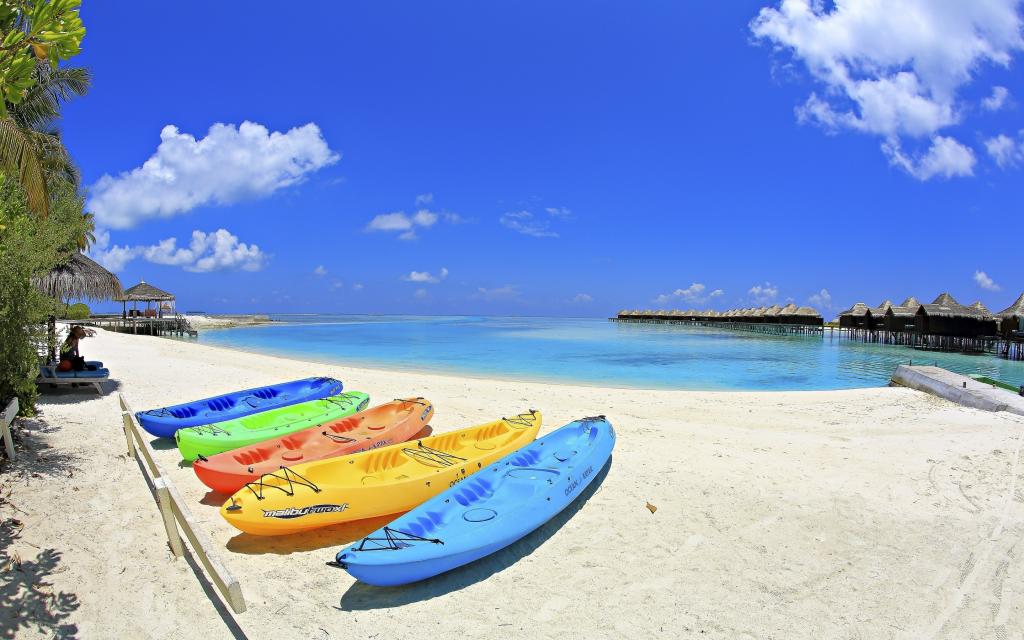 马尔代夫海滩角落Mac壁纸
