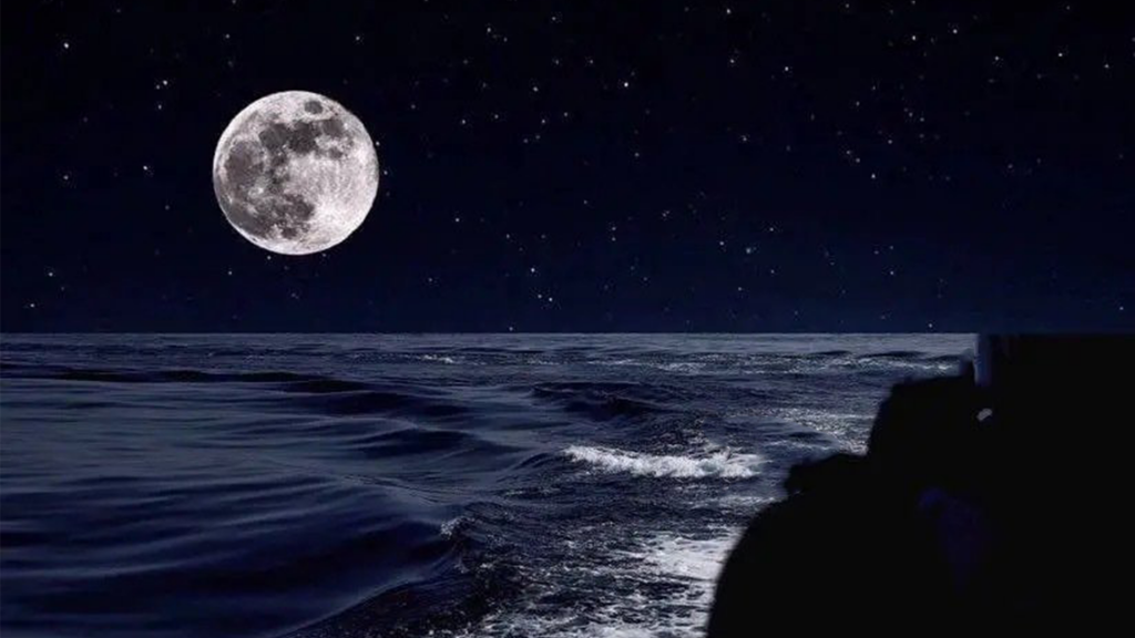 海上唯美月亮夜景1024x768分辨率查看