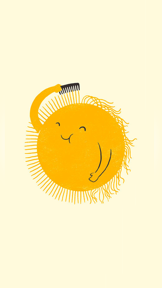 太阳梳头发平插图iPhone 5壁纸