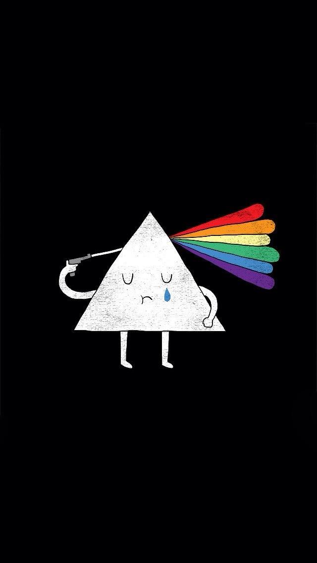 三角射击脑彩虹iPhone 5壁纸