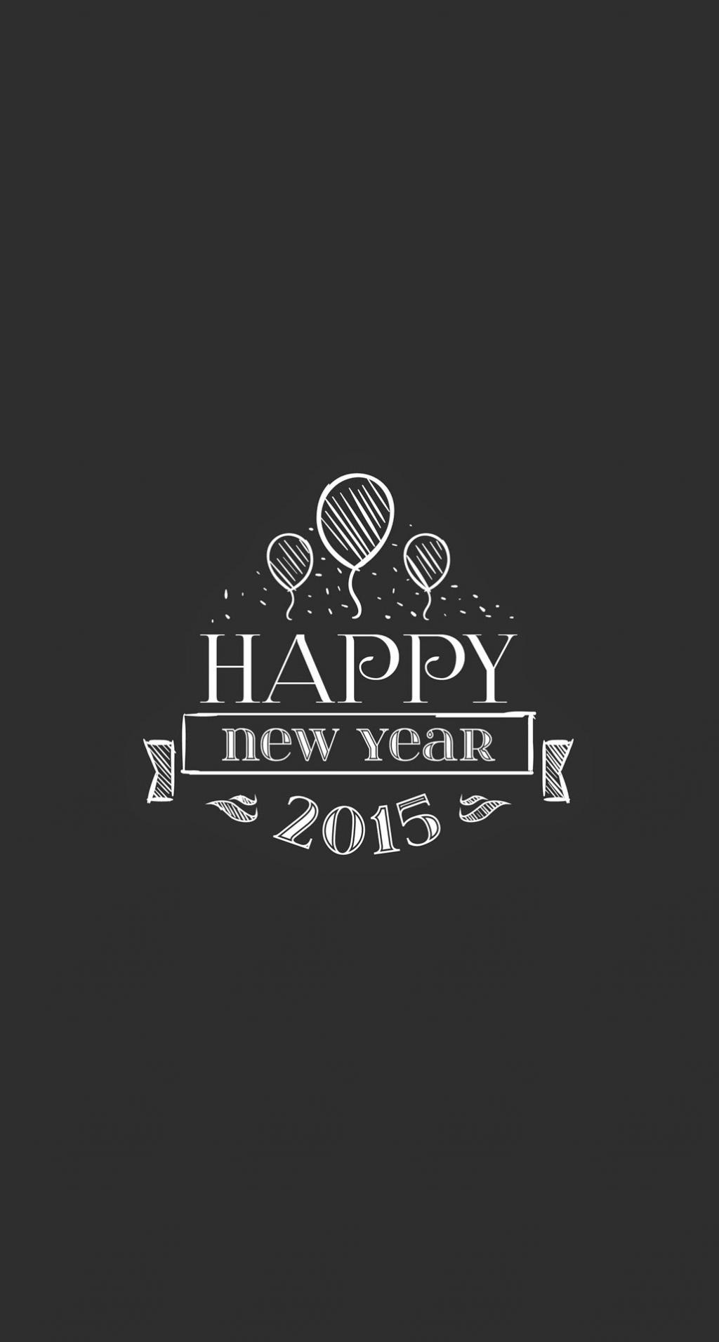 2015新年快乐气球徽章iPhone 6 Plus高清壁纸
