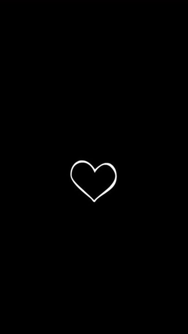 简单的心脏符号黑色背景iPhone 6壁纸