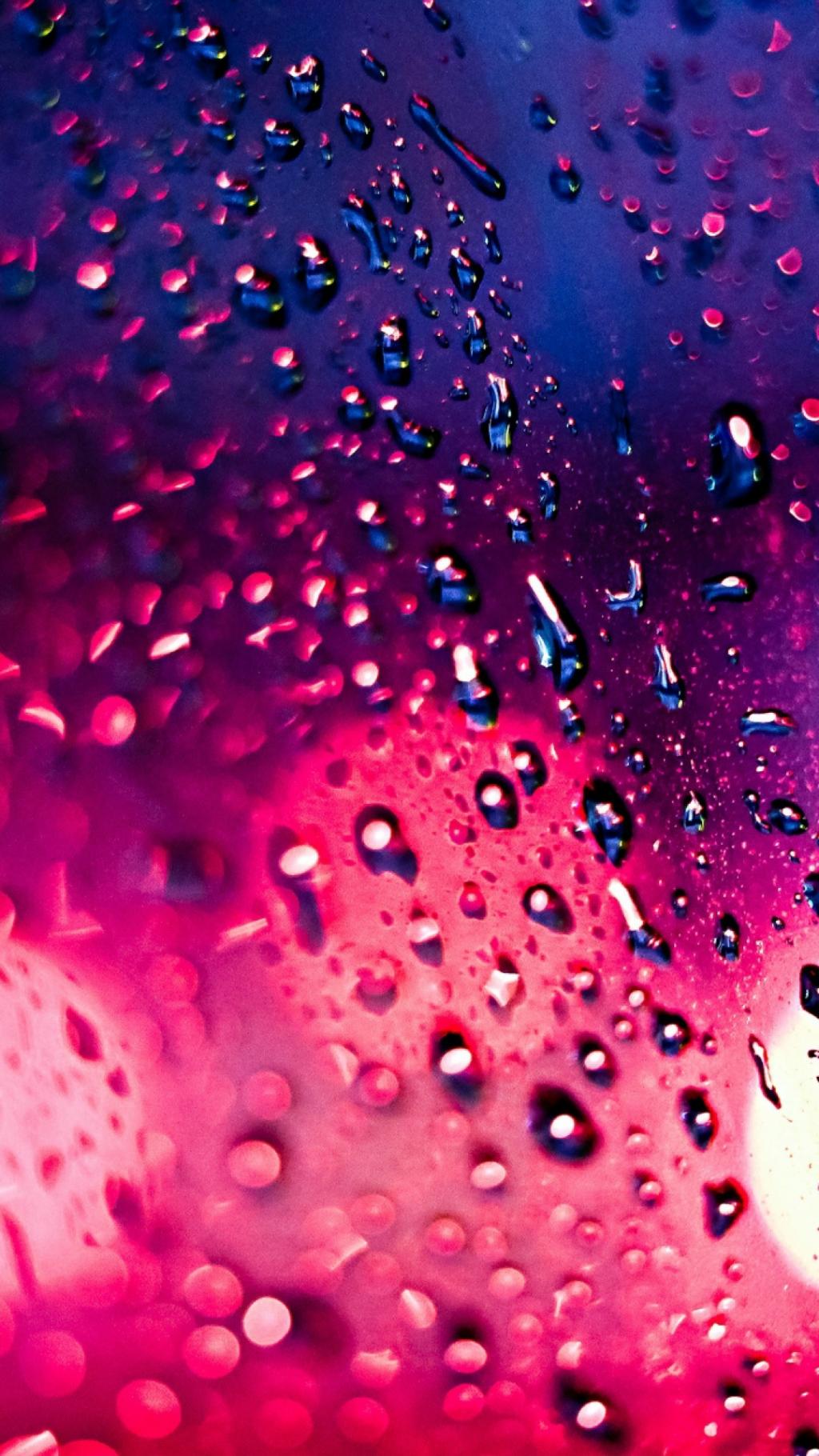 雨粉红色散焦iPhone 6 Plus高清壁纸