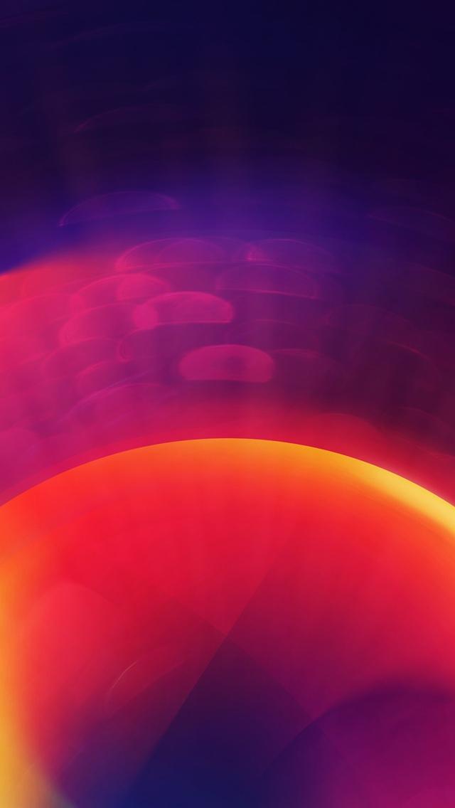 抽象的圆形状霓虹光晕发光iPhone 5壁纸