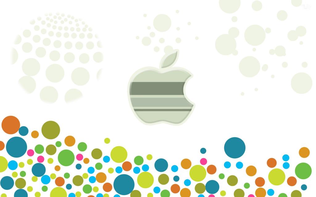 在多彩多姿的圈子Mac墙纸之中的苹果商标