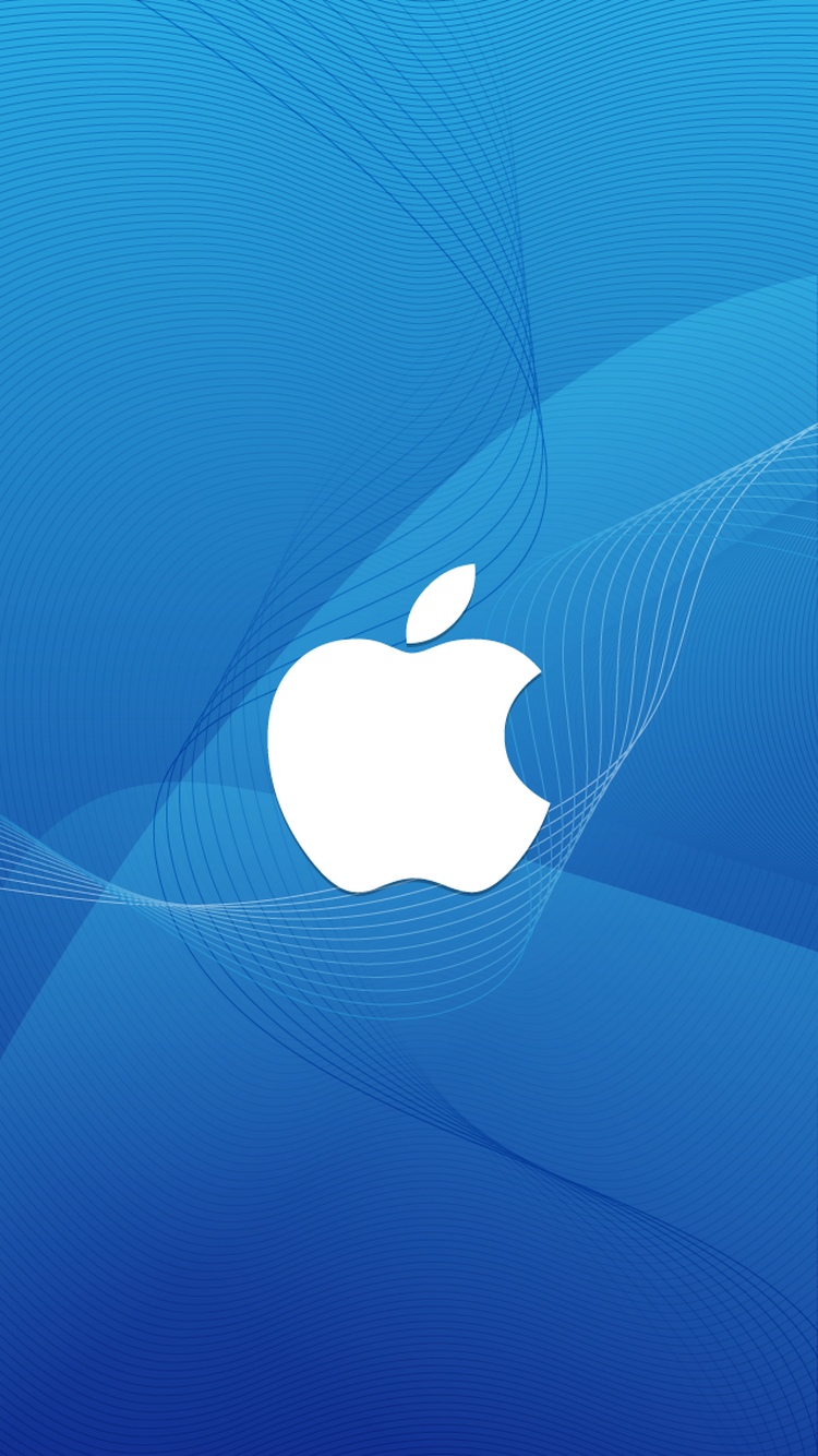 苹果徽标线框波iPhone 6的壁纸