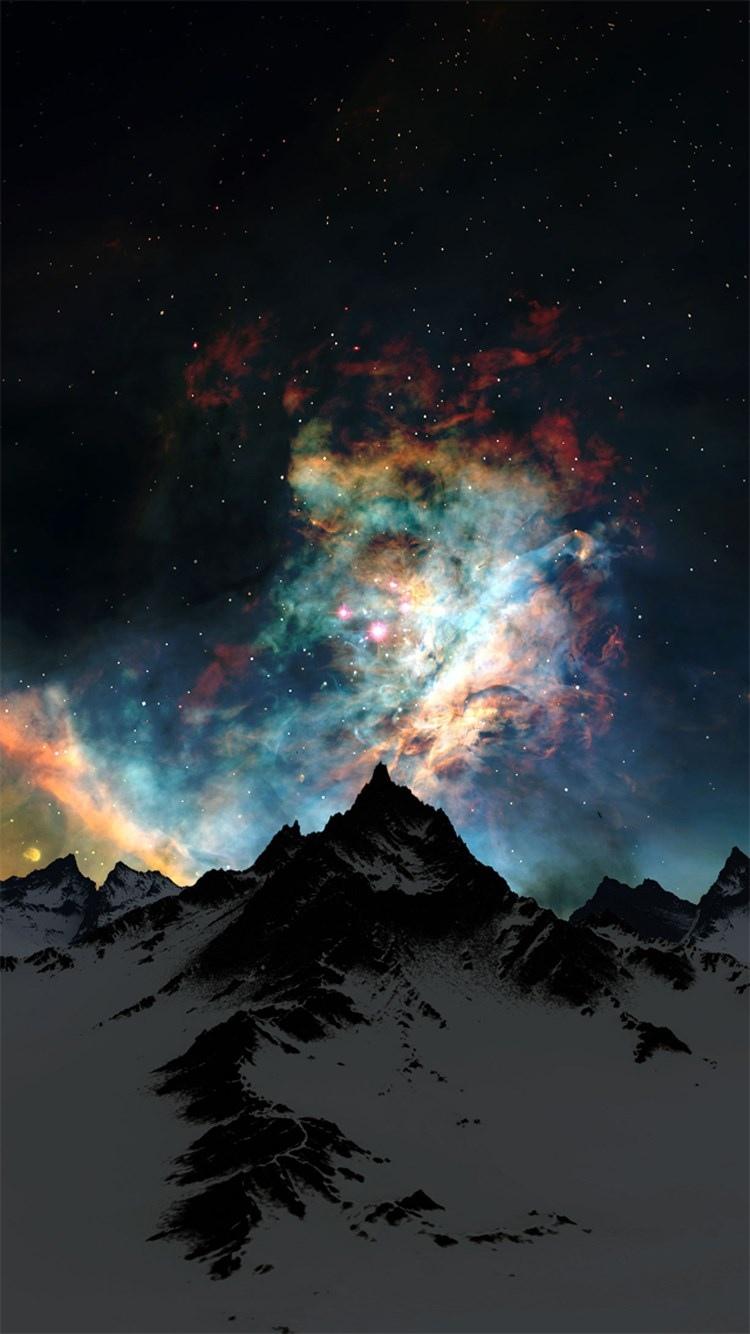 在山抽象空间iPhone 6壁纸的星云