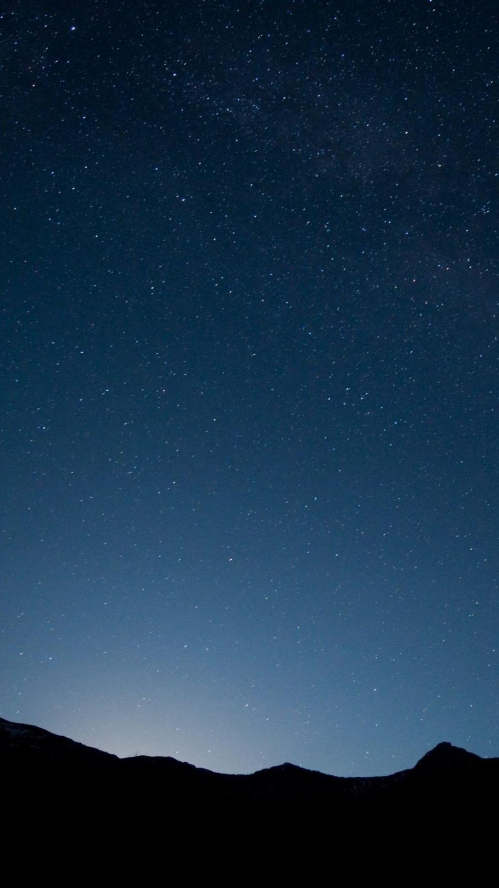 山夜间剪影明星天空iPhone 6加高清壁纸