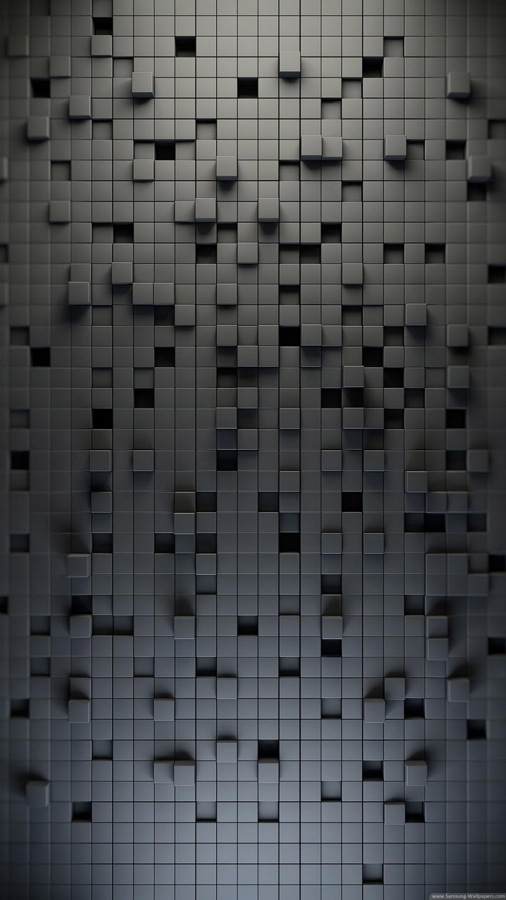 3D黑色格子图案iPhone 6 Plus高清壁纸