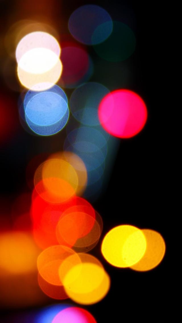 漂亮的大五颜六色的散景圈灯iPhone 5壁纸