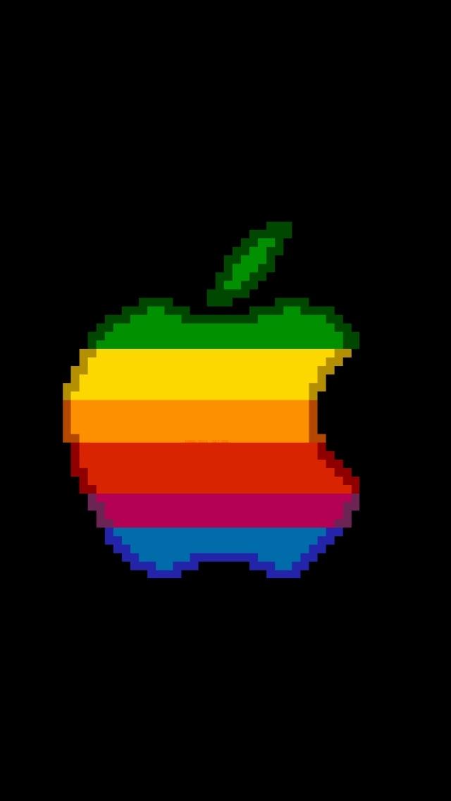 8位颜色旧苹果徽标iPhone 5壁纸