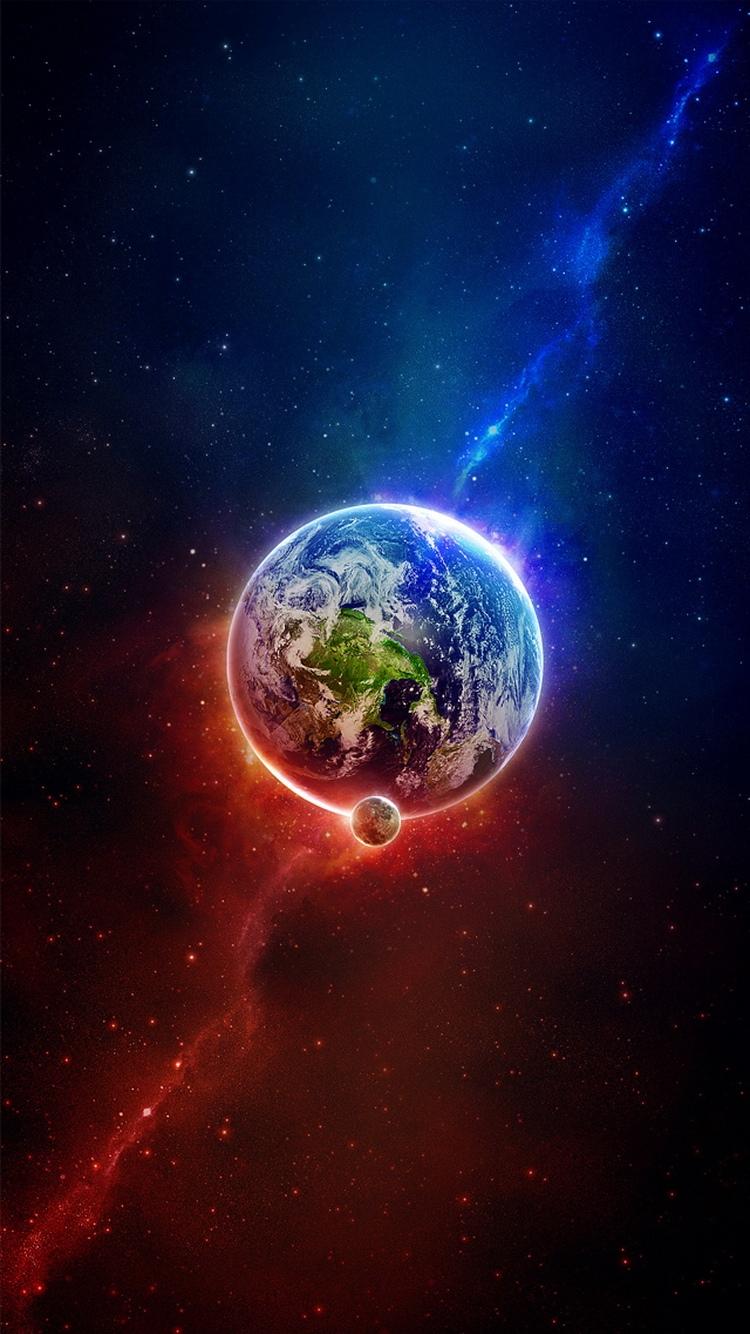 地球空间波浪艺术性的iPhone 6壁纸