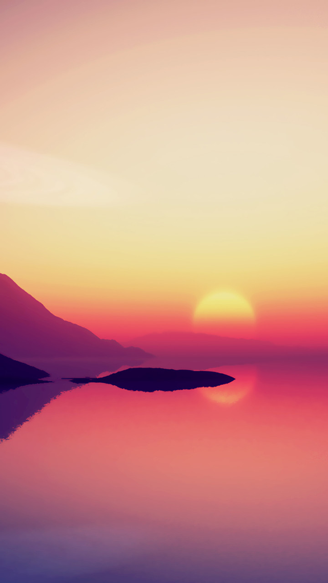 海洋日落插图iOS7 iPhone 5壁纸