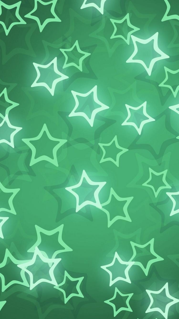 闪亮的星星绿色模式iPhone 6壁纸