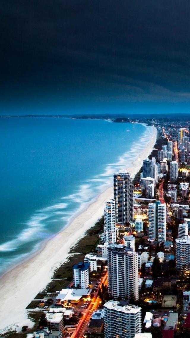 澳大利亚城市景观海洋海滩iPhone 5壁纸