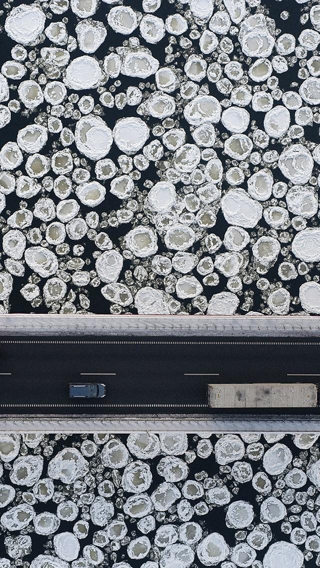 鸟瞰图桥水iPhone 5壁纸