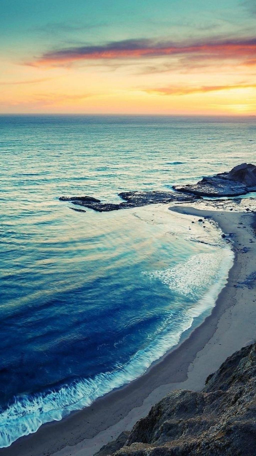 日出海滩海滨海岸iPhone 6 Plus高清壁纸