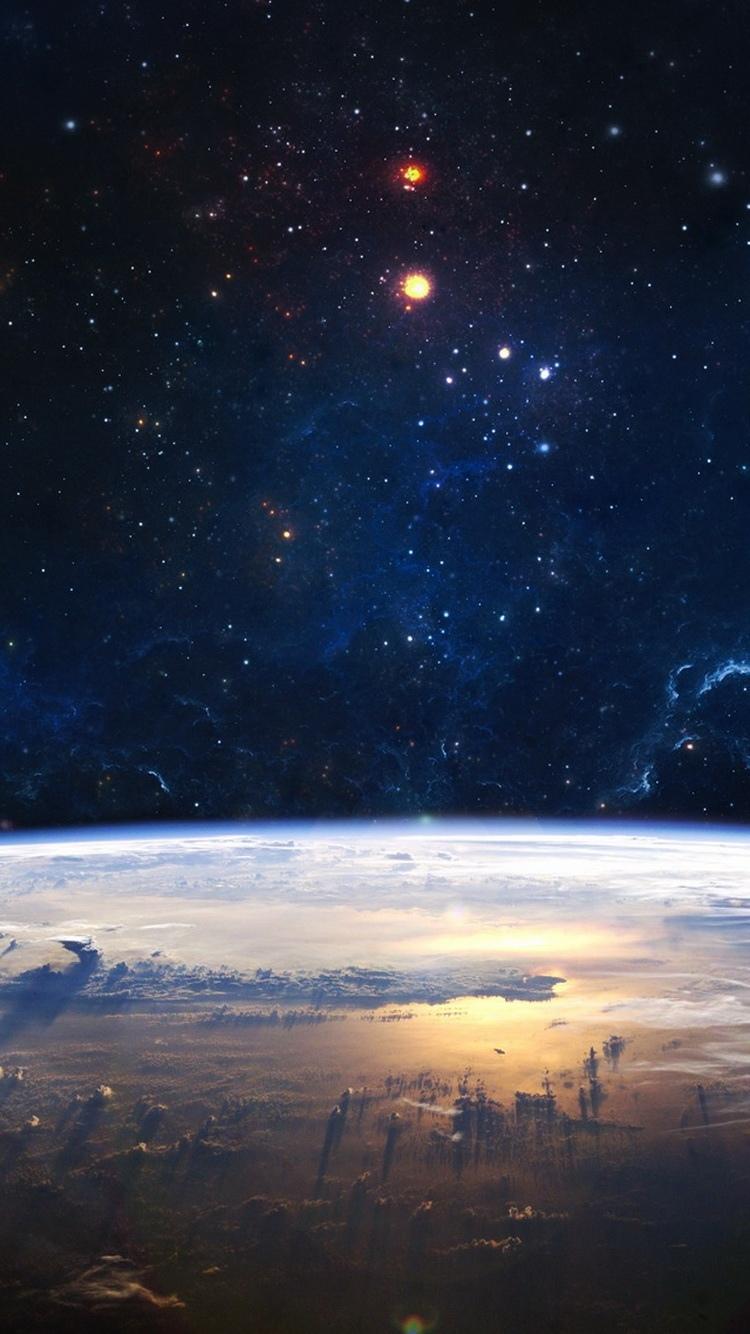 星星外层空间地球太阳iphone 6壁纸 图片 Ios桌面