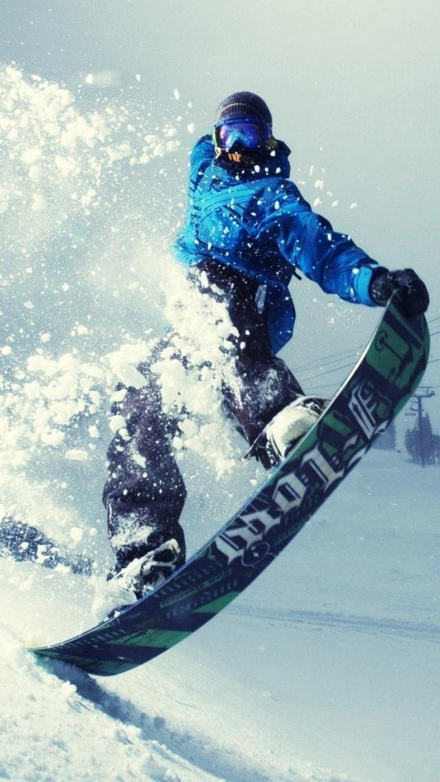 单板滑雪冬季运动车手iPhone 5壁纸