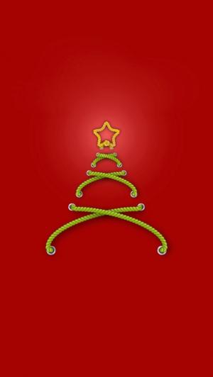 缝合的圣诞树红色背景iPhone 5壁纸