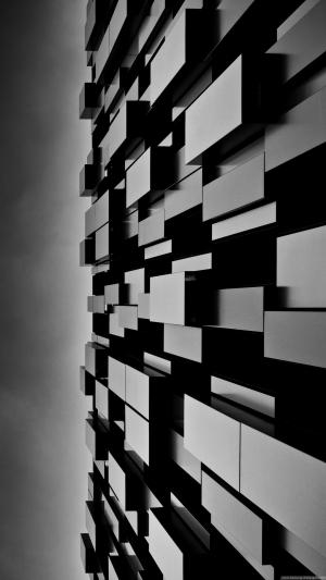 3D抽象艺术黑暗的立方体墙壁iPhone 6加上HD墙纸