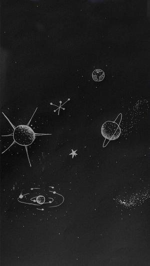 星星和行星空间涂鸦iPhone 6壁纸