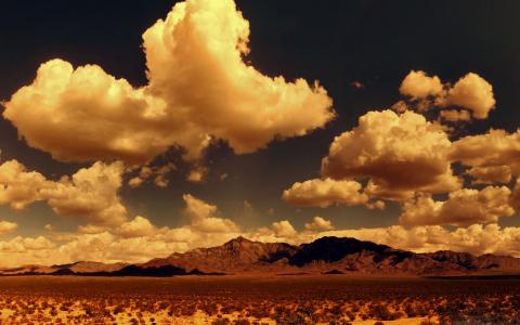 沙漠山全景Mac壁纸