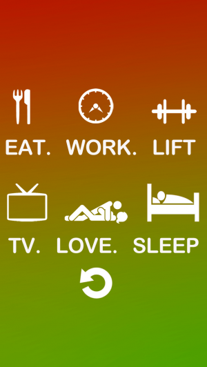 吃工作提升电视爱睡觉重复iPhone 5壁纸