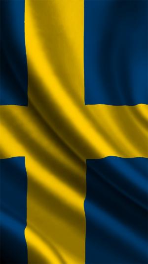 瑞典国旗3D回报iPhone 5墙纸