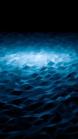 抽象的蓝色三角形波浪3D渲染iPhone 6加高清壁纸