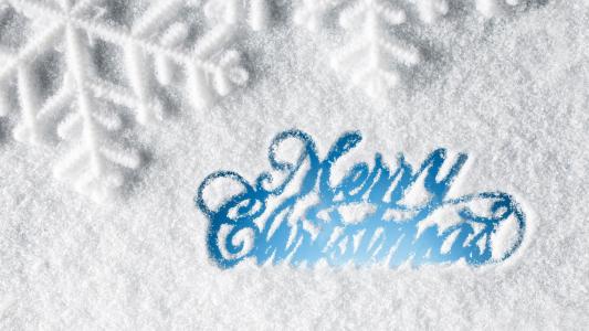 圣诞节雪地字母背景图