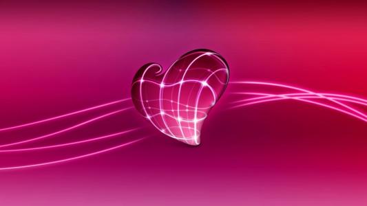 3D粉红色的心Mac壁纸
