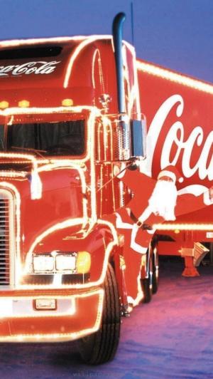 可口可乐圣诞卡车iPhone 5壁纸
