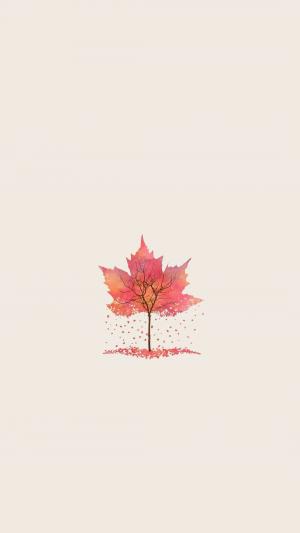秋天的树叶形状图iPhone 6+高清壁纸