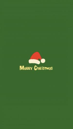 简约圣诞红帽绿色iPhone 6壁纸