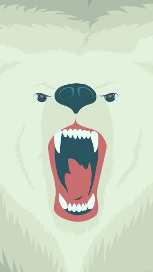 激烈的北极熊冬季iPhone 6 Plus高清壁纸