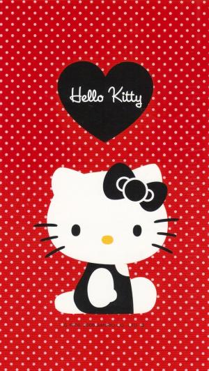 红Hello Kitty的iPhone 5壁纸