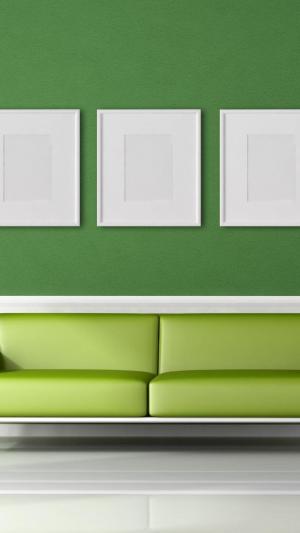 浅绿色沙发室iPhone 6 Plus高清壁纸