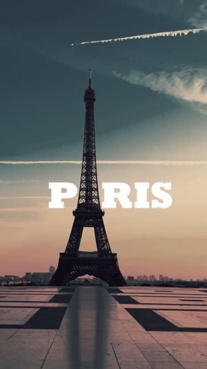 巴黎艾菲尔铁塔排版iPhone 6壁纸